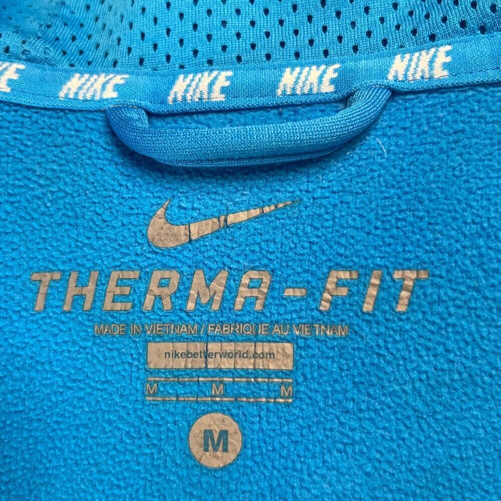 Nike Therma-FIT Hoodie Pullover Blue White Swoosh Men's Size Medium - Picture 3 of 9